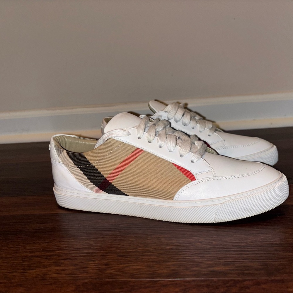 Burberry Checkered White and Tan Sneakers
